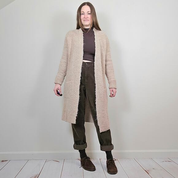 NWT Banana Republic Teddy Duster Cardigan Tan XS - Picture 2 of 8